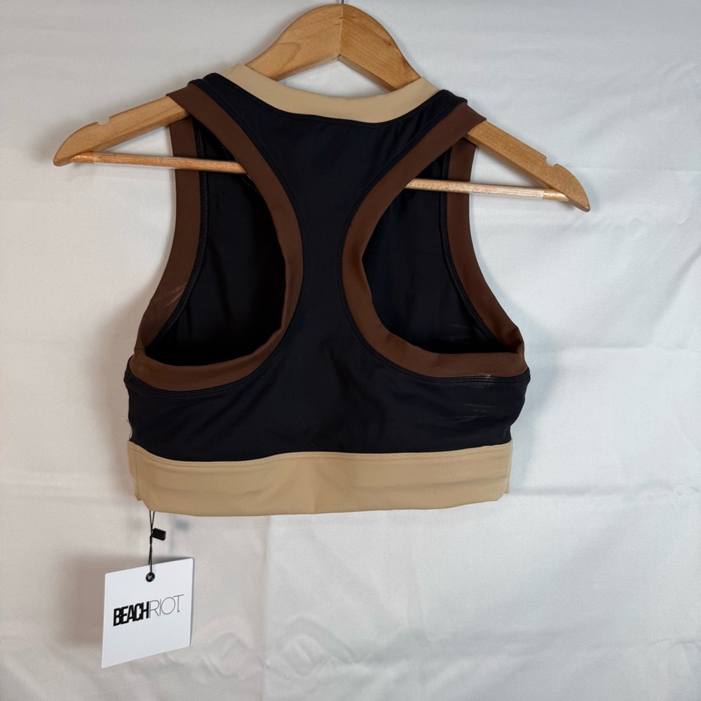 Beach Riot Black and Brown Sports Bra - Picture 5 of 7